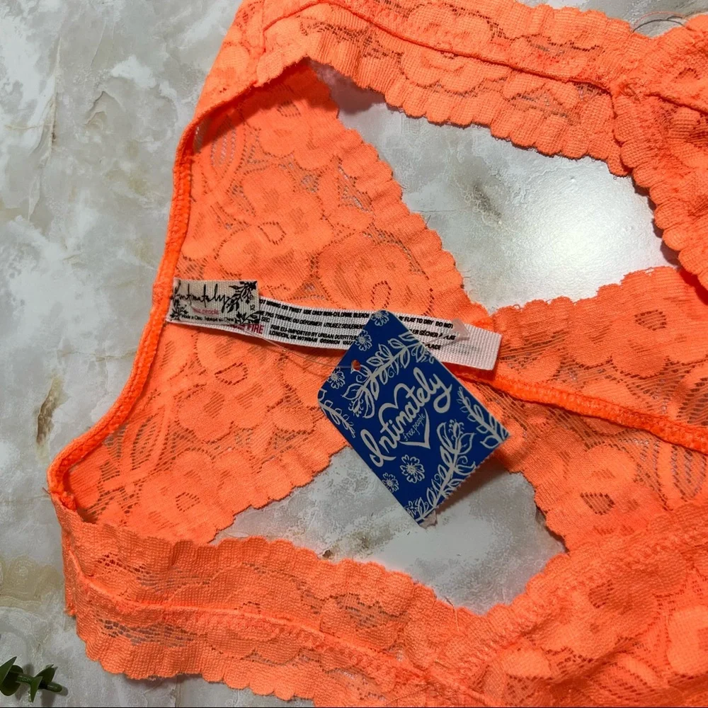Free People Intimately Galloon Lace  Racer‎ Back Bralette XS Coquette Romantic
